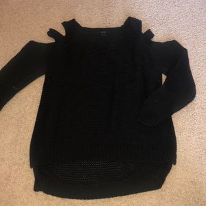 Black forever 21 cold shoulder sweater